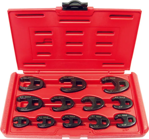 12 Piece AF x 3/8-Inch Drive Impact Crows Foot Spanner Set KC Tools