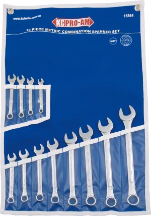 12 Piece Spanner Set, Combination, 6mm - 21mm KC Tools