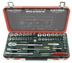 1/4" & 3/8" Drive Socket Set, AF & Metric 45 Piece KC Tools