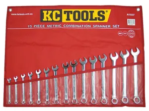 15 Piece Spanner Set, Combination, 7mm - 21mm KC Tools