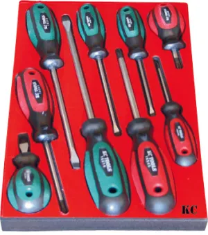 160 X 270 X 22mm Form Insert & 9 Screwdrivers KC Tools