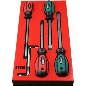 164 X 400 X 22mm Insert Tray & 5 Screwdrivers KC Tools