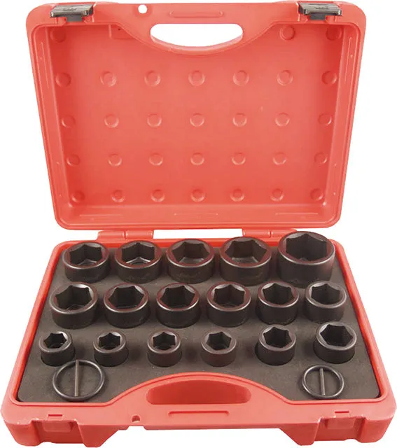 17 Piece Metirc x 3/4-Inch Drive Standard Impact Socket KC Tools