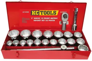 1" Drive Socket Set, Metric 22 Piece KC Tools