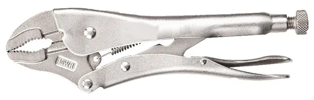 250mm Pliers, Locking, Curved Jaw With Cutter KC Tools