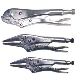 3 Piece Plier Set, Locking (17027, 17026 & 17033) KC Tools