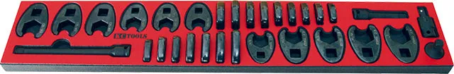 564 X 113 X 22mm Form Insert & 31 Piece Crows Foot Spanner Set AF & Metric KC Tools