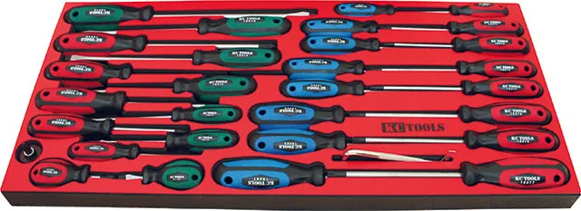 564 X 270 X 22mm Form Insert & 31 Piece Screwdrivers Set Blade,Phillips & Star KC Tools