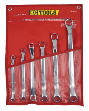 6 Piece Spanner Set, Ring, 8mm - 19mm KC Tools