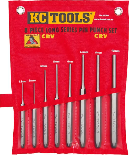 8 Piece Punch Set, Pin, Long Series KC Tools