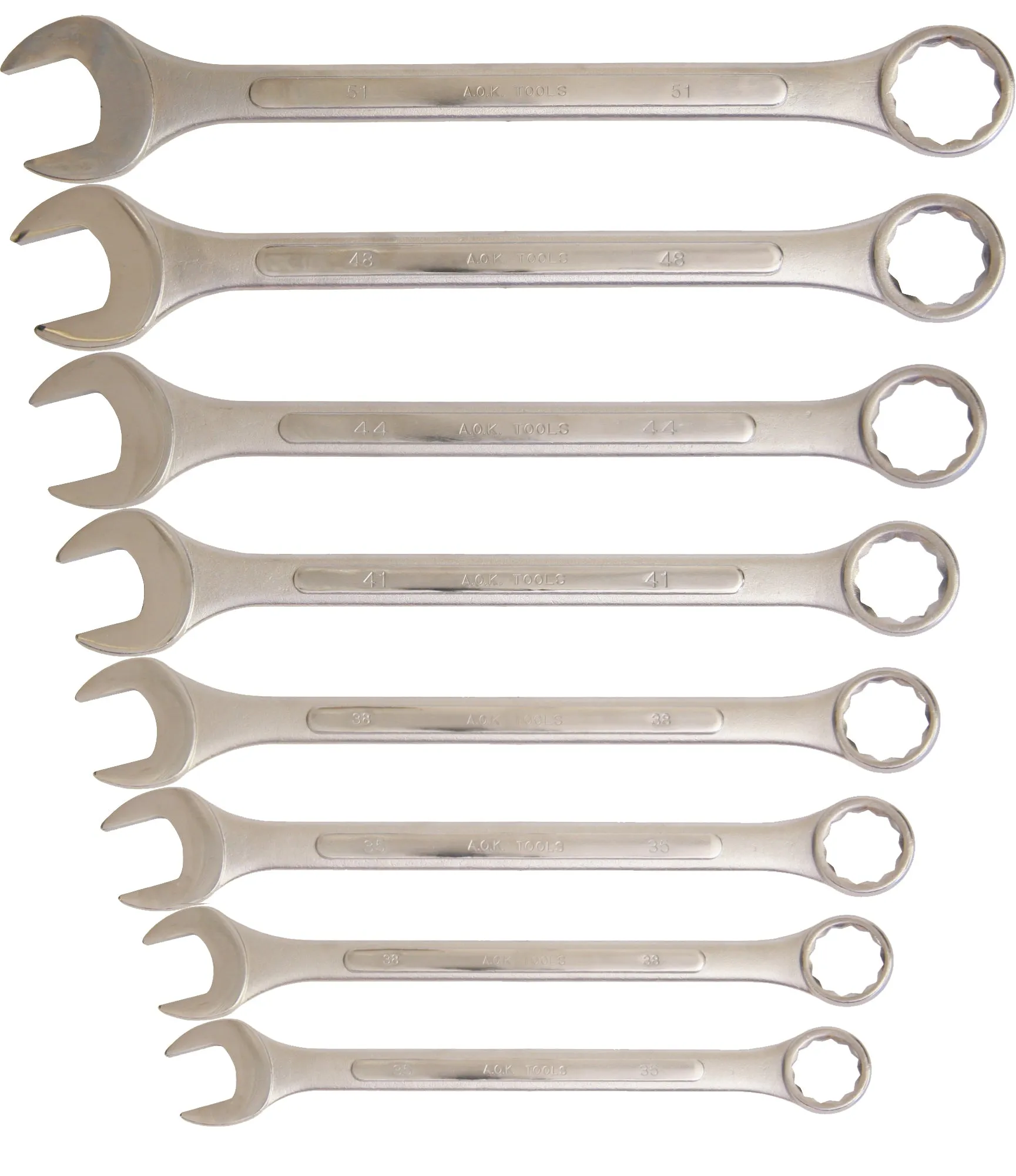 8 Piece Spanner Set, Combination, 1" - 1-1/2" KC Tools