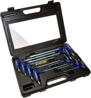 9 Piece T Handle Star & Tamperproof Set In Blow Moulded Case KC Tools