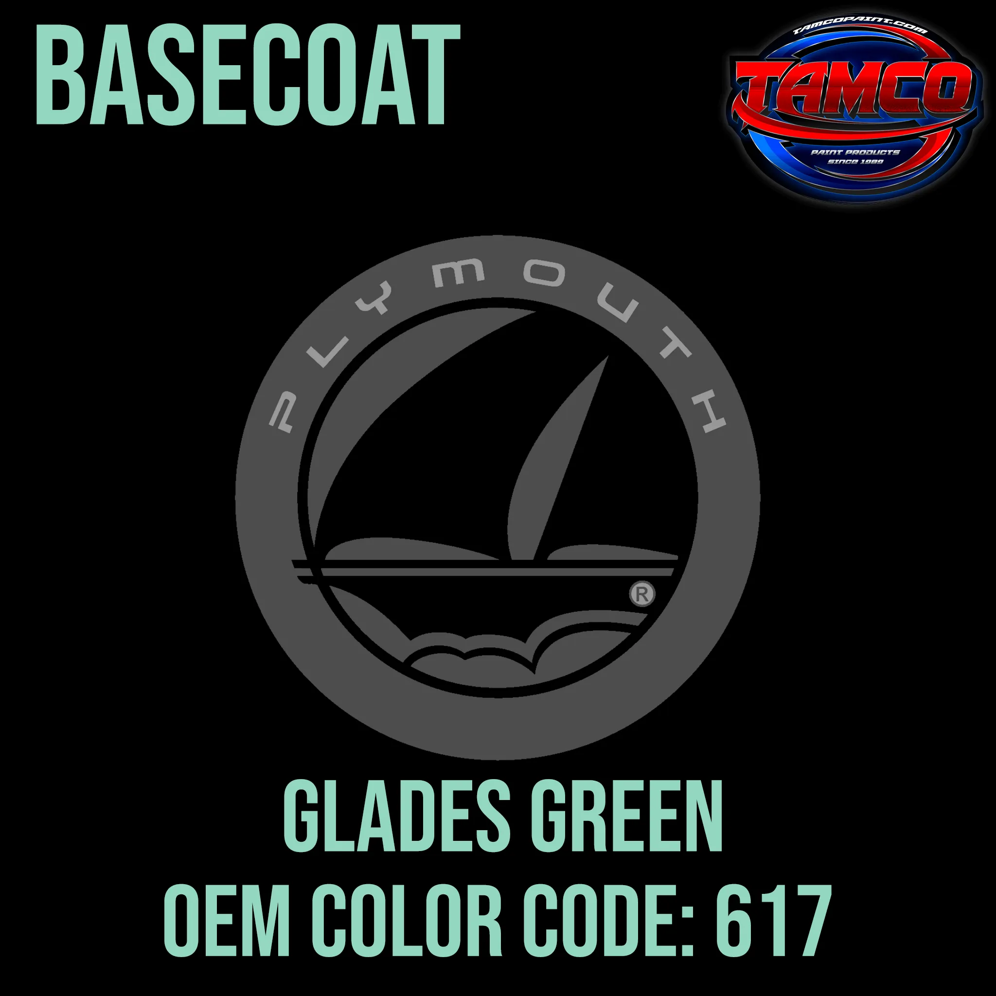 Plymouth Glades Green | 617 | 1955  | OEM Basecoat Tamco Paint