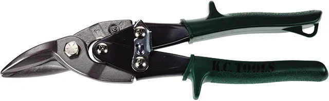 Right Cut Tinsnips, Aviation, Right Cut Action, Green Handle KC Tools